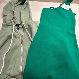 Forever 21 Mint Green Hoodie S & NWT Green Knit Dress XS